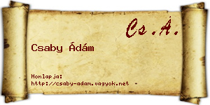 Csaby Ádám névjegykártya